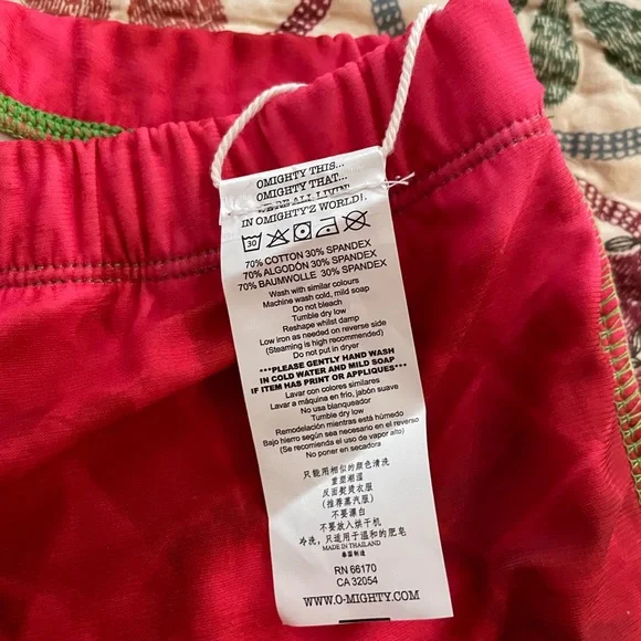 NWT Omighty One Love Flare Pants Size S, Red, Tie-Dye, Hearts, Stretchy - Picture 7 of 7